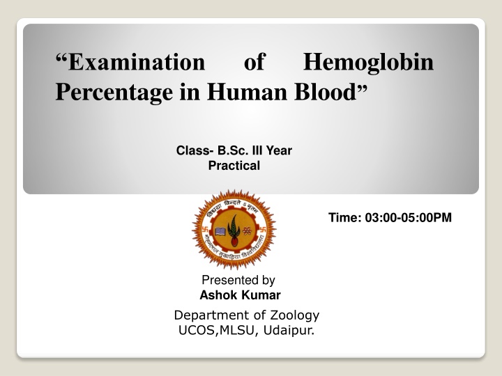 examination percentage in human blood n.w