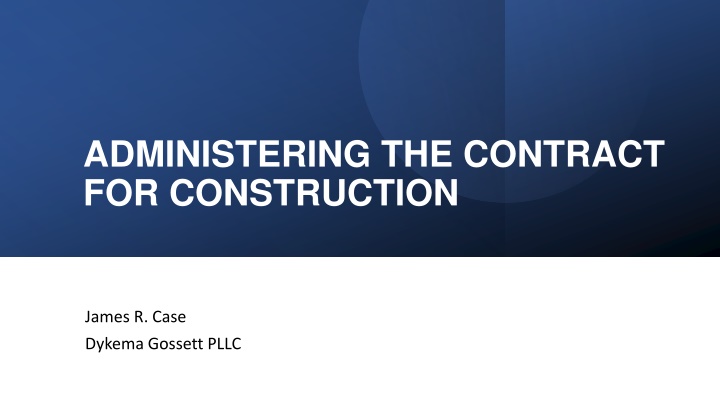 administering the contract for construction n.w