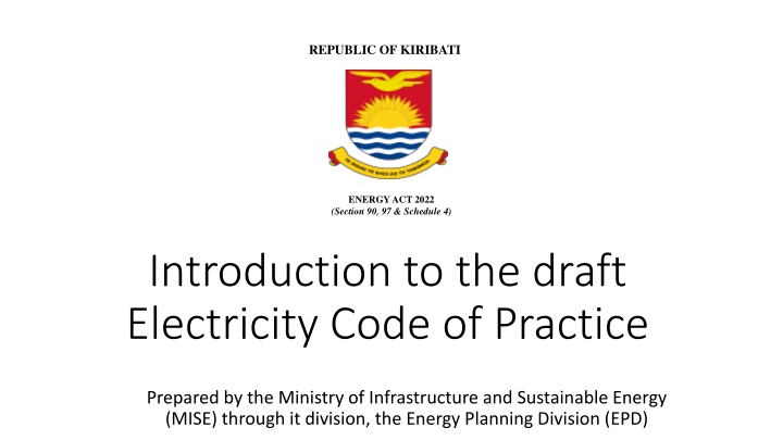 Republic of Kiribati Electricity Code of Practice 2023 Overview