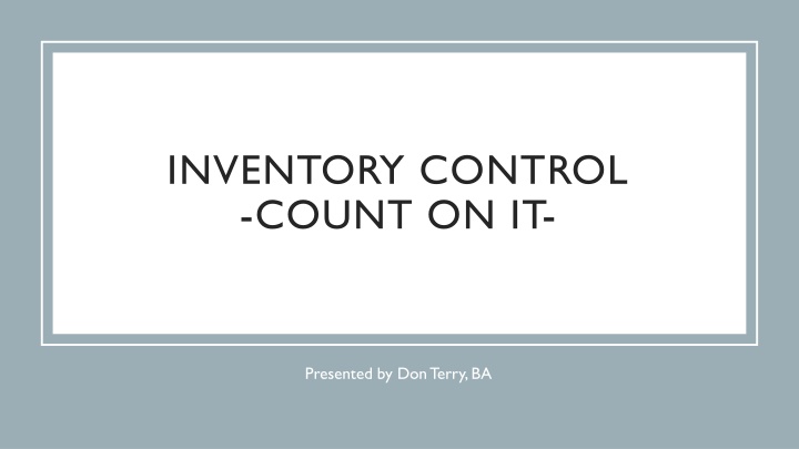 Inventory Control: Making Decisions for Efficient Management