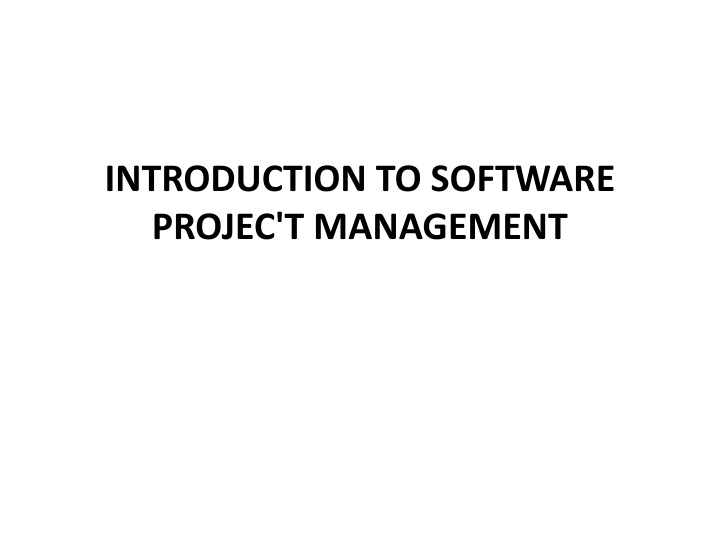introduction to software projec t management n.w