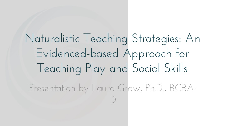 naturalistic teaching strategies an evidenced n.w