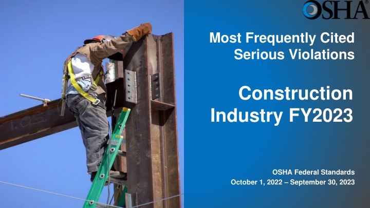 Most Frequently Cited Serious Violations in Construction FY 2023: OSHA Federal Standards