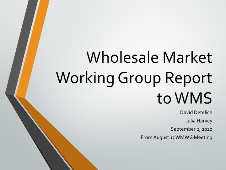wholesale market working group report n.w