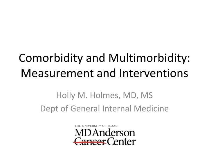 Measurement and Interventions in Comorbidity: Understanding Multimorbidity