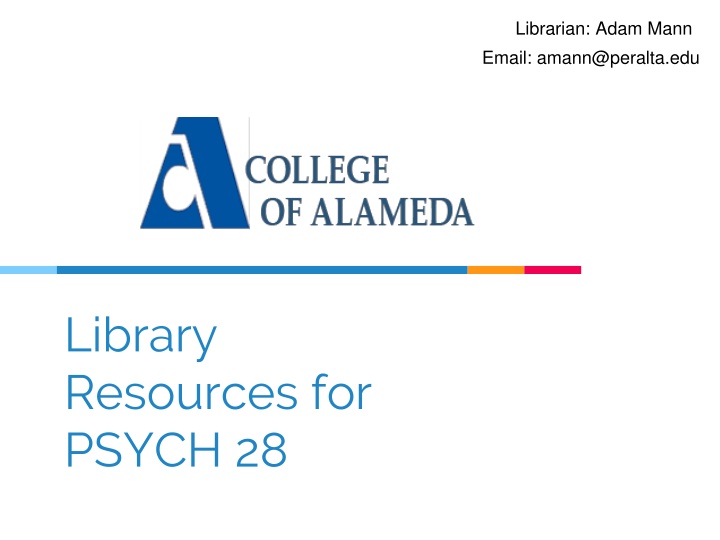 Library Resources for PSYCH 28 Students