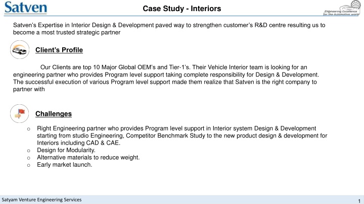 Satven's Expertise in Interior Design & Development for Global OEMs