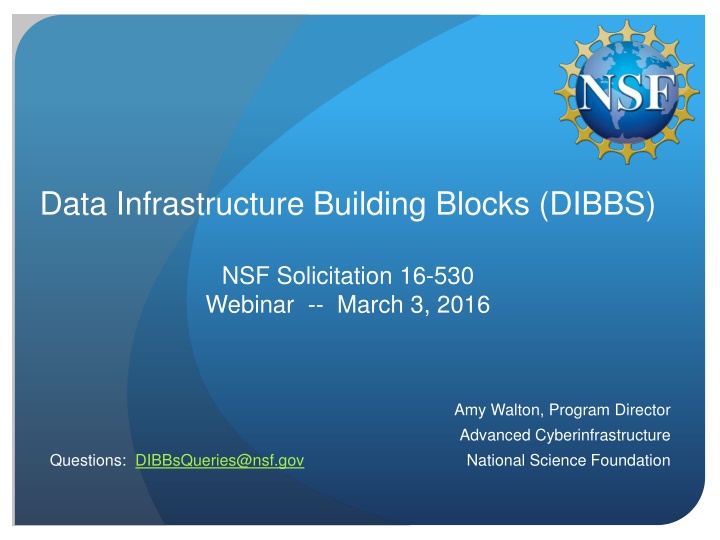 DIBBS NSF Solicitation Webinar - March 3, 2016