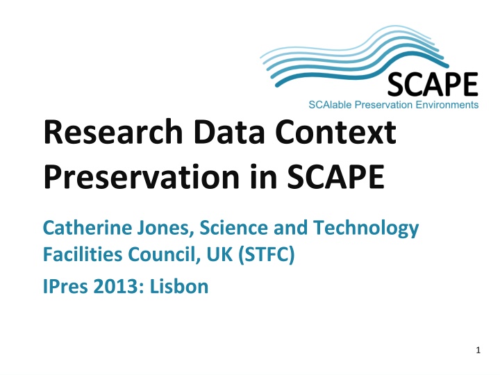 STFC Research Data Preservation in SCAPE