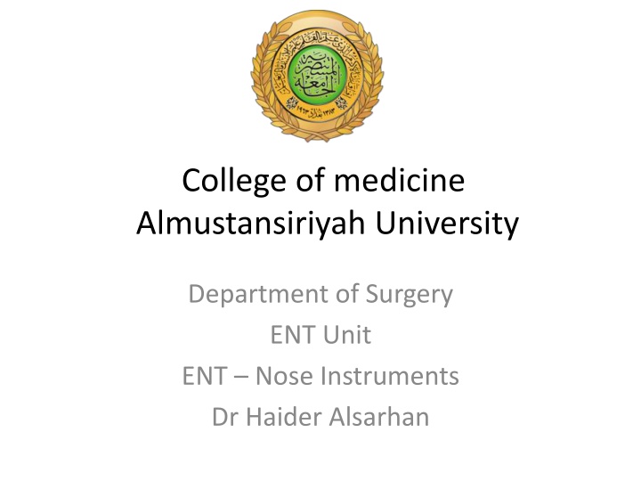 college of medicine almustansiriyah university n.w