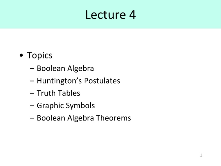 Boolean Algebra Fundamentals