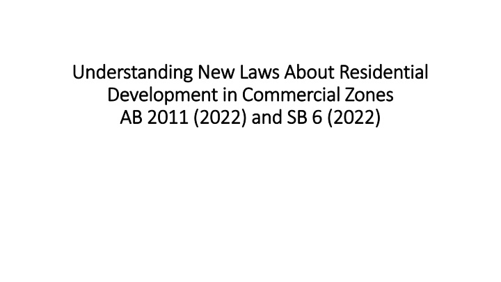 New Residential Development Laws in Commercial Zones
