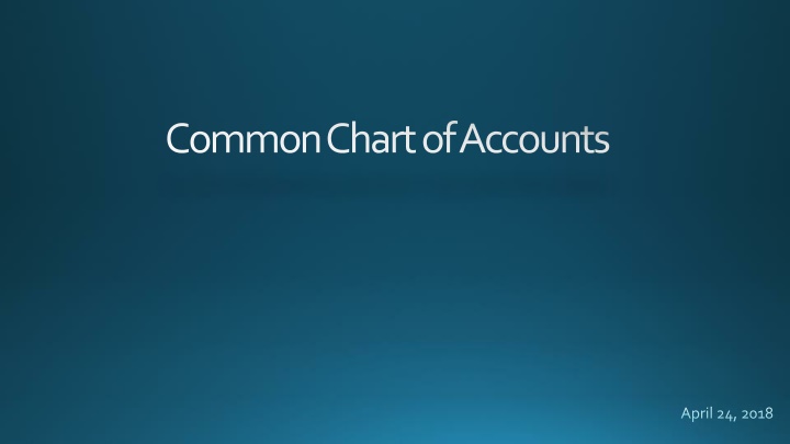 Common Chart of Accounts and COA Committee Overview