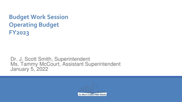 FY2023 Operating Budget Overview