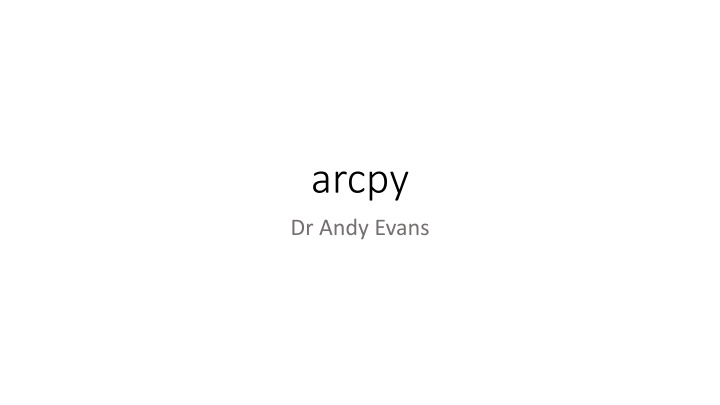 arcpy n.w