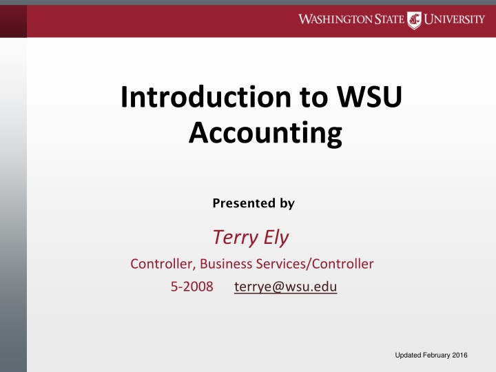 Introduction to WSU Accounting
