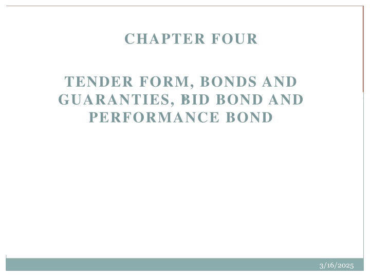 Tender Form, Bonds, Guarantees, and Performance (Maximum 80 characters)