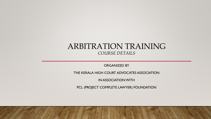 arbitration training course details n.w