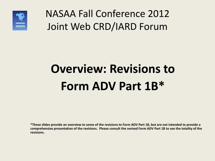 nasaa fall conference 2012 joint web crd iard n.w