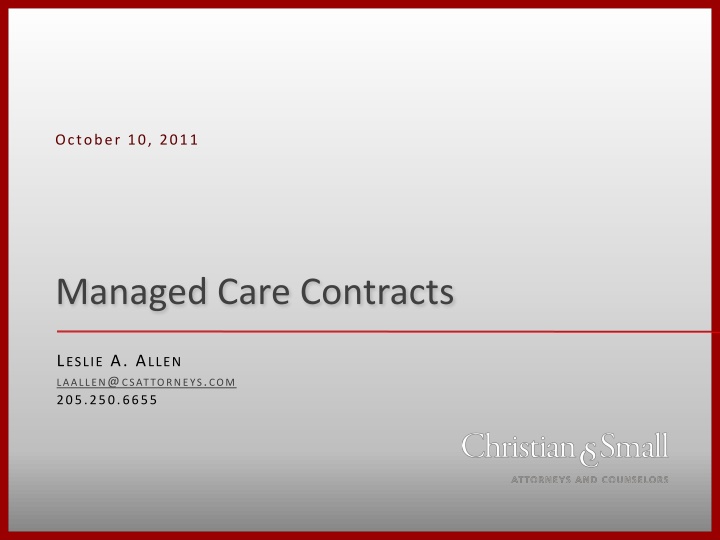 Managed Care Contracts