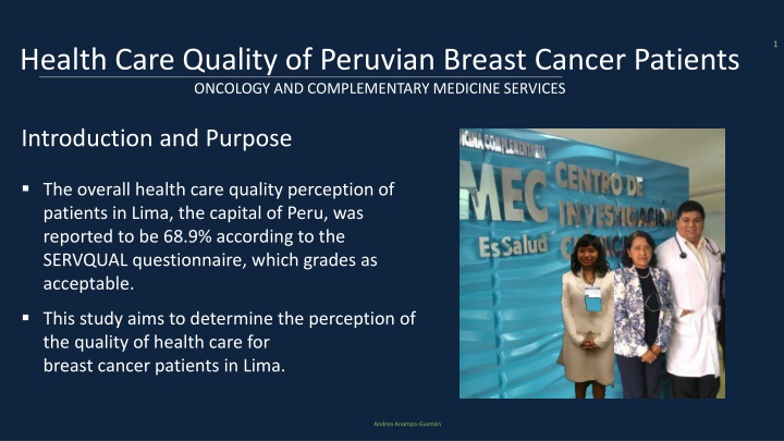 Perception of Health Care Quality for Peruvian Breast Cancer Patients