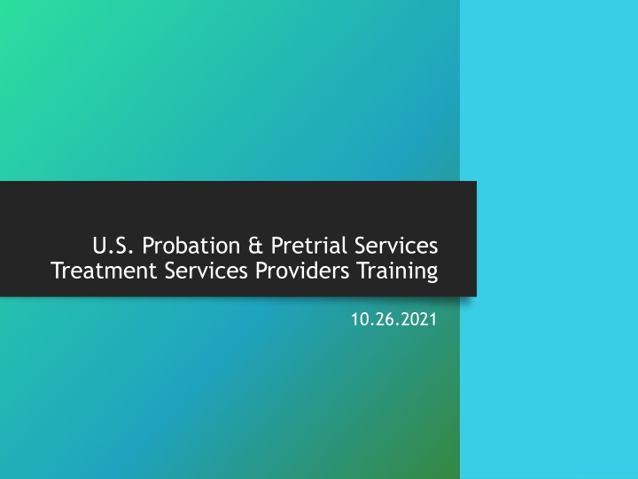 U.S. Probation & Pretrial Services  Treatment Services Providers Training