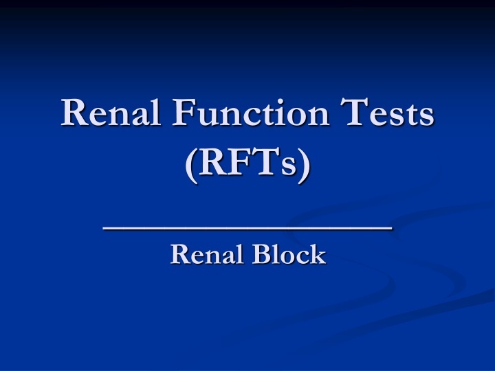 Renal Function Tests