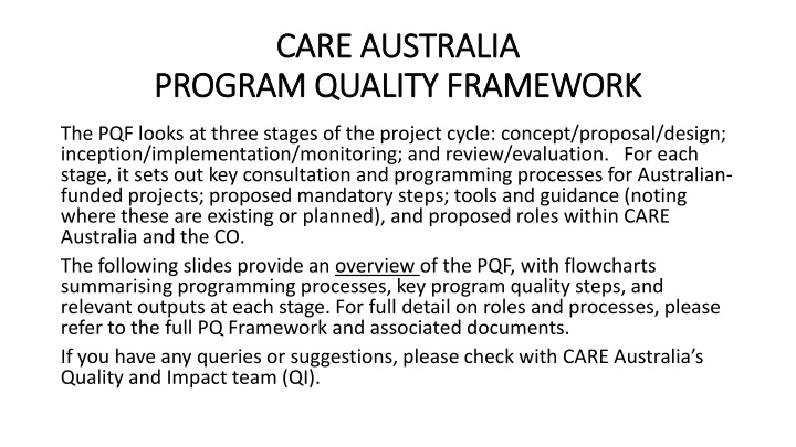 care australia care australia program quality n.w