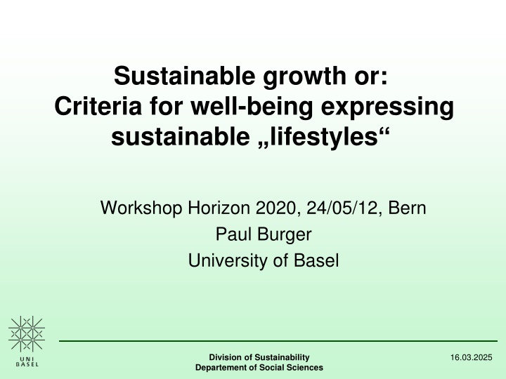 sustainable growth or criteria for well being n.w