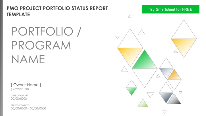 pmo project portfolio status report template n.w