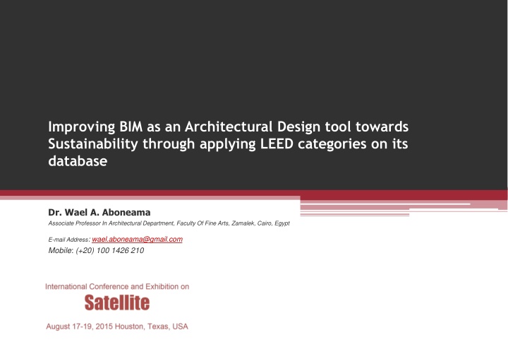 improving bim as an architectural design tool n.w
