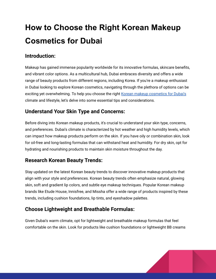 how to choose the right korean makeup n.w