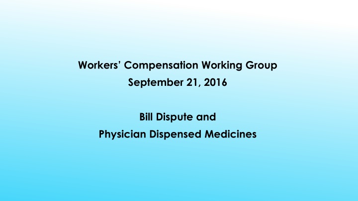 Worker's Compensation Bill Dispute Process