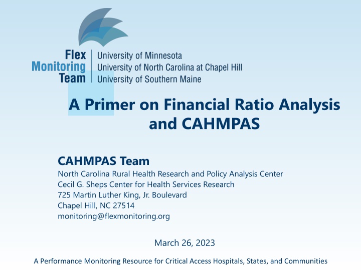Financial Ratio Analysis and Performance Monitoring