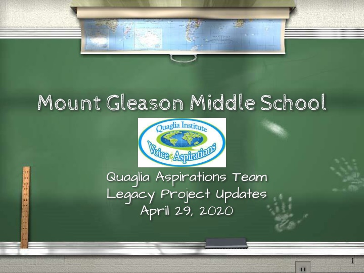 Mount Gleason Middle School Quaglia Aspirations Team Legacy Project Updates