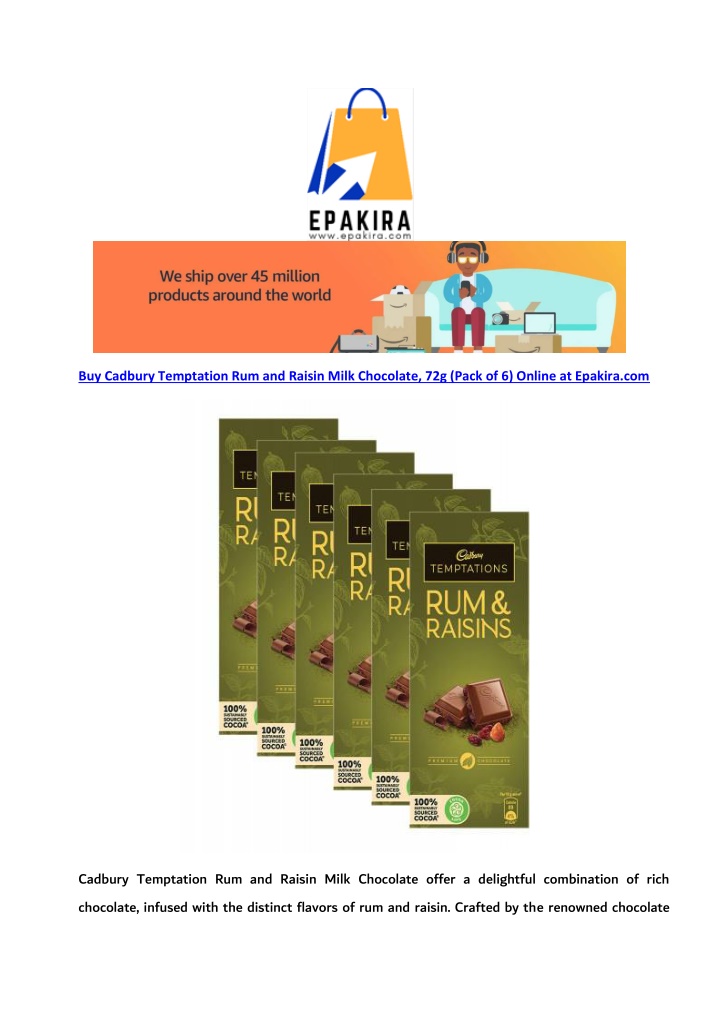 buy cadbury temptation rum and raisin milk n.w