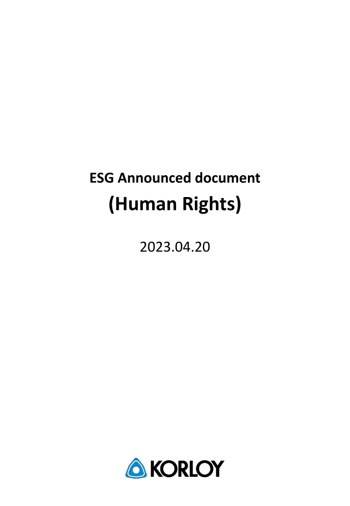 KORLOY's Human Rights Initiatives and Impact Assessment 2023