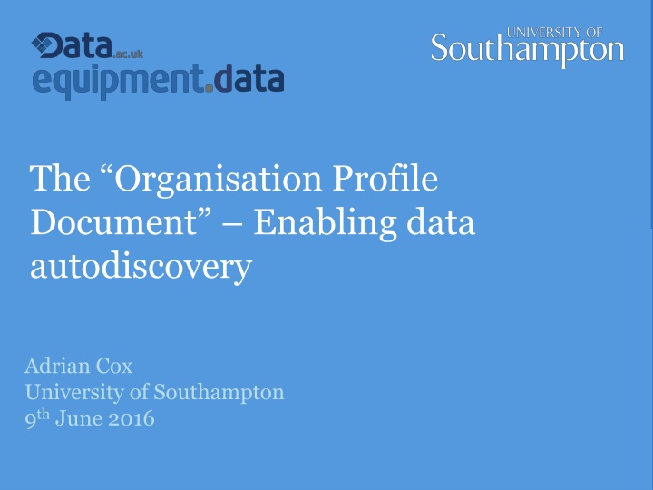 the organisation profile document enabling data n.w