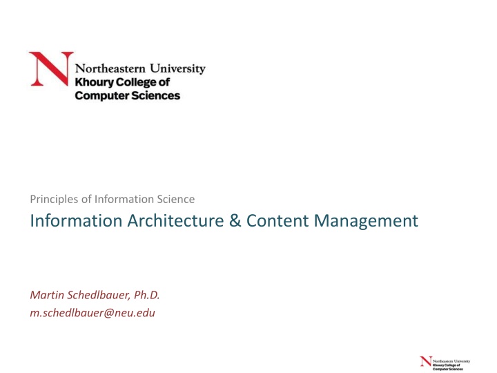 Principles of Information Science: Information Architecture & Content Management
