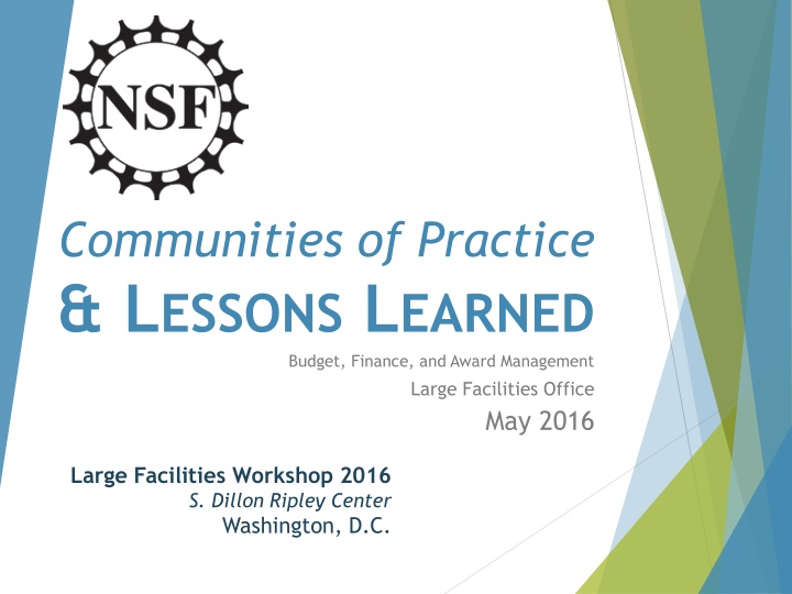 communities of practice l essons l earned budget n.w