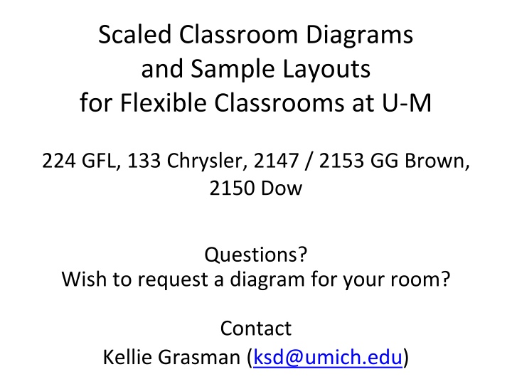 Classroom Layouts and Diagrams for Flexible Spaces at U-M