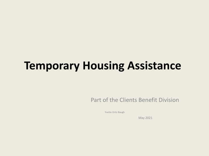 temporary housing assistance n.w