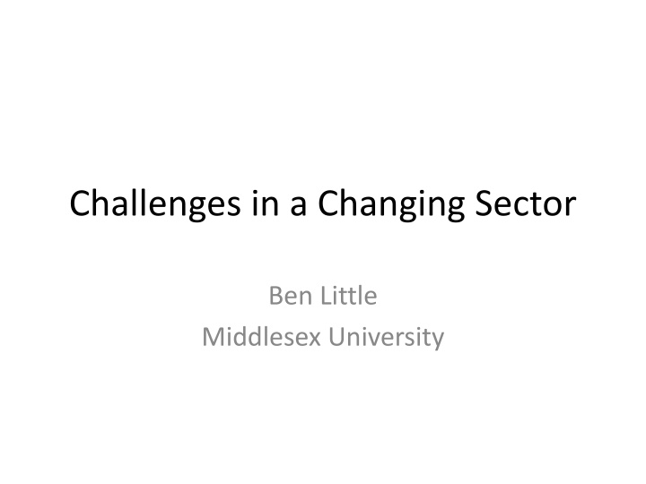 Challenges in a Changing Sector: Staffing and Student Growth