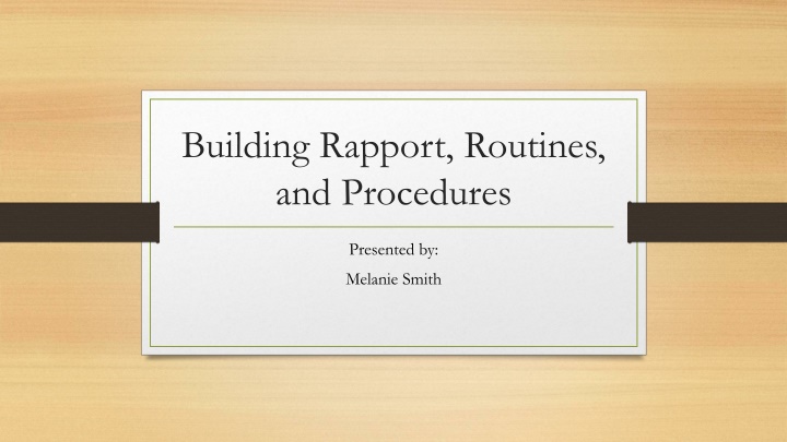 building rapport routines and procedures n.w