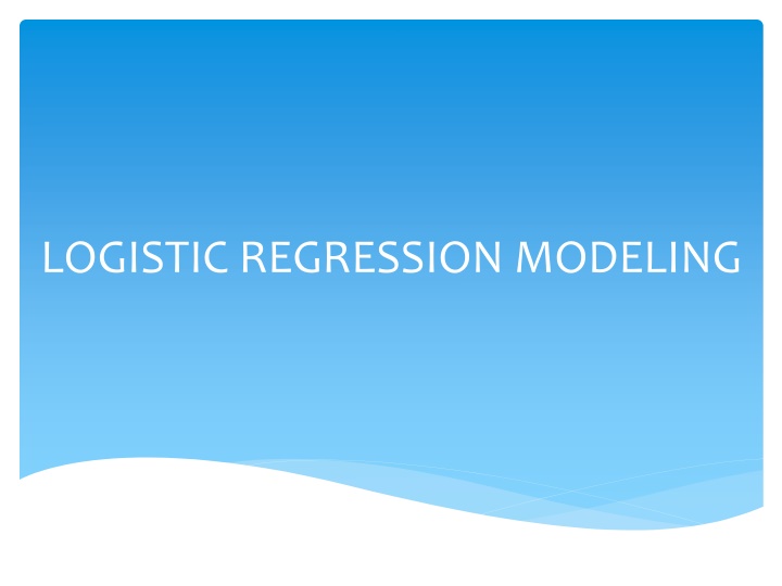 logistic regression modeling n.w