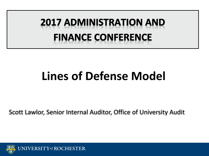 Lines of Defense Model for Effective Risk Management