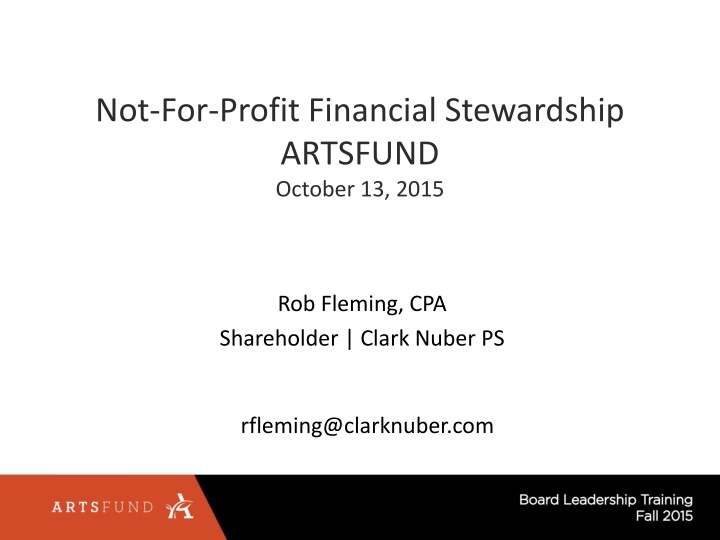 not for profit financial stewardship artsfund n.w