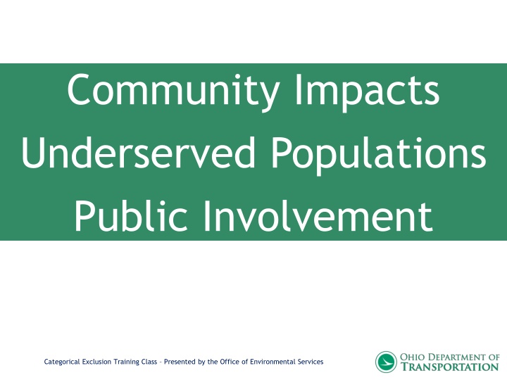 community impacts underserved populations public n.w