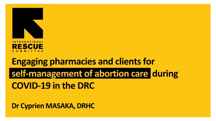 Engaging Pharmacies for Self-Management of Abortion Care During COVID-19 in DRC