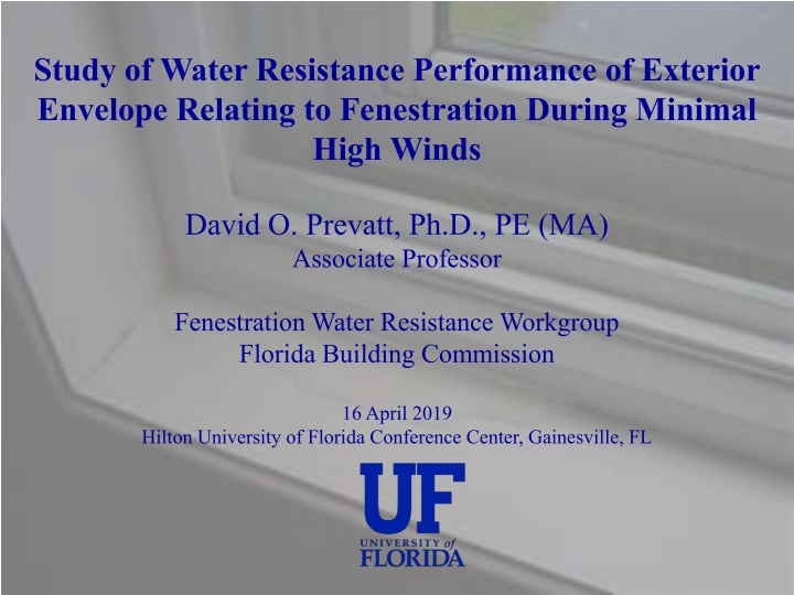 Water Resistance Performance of Exterior Envelope